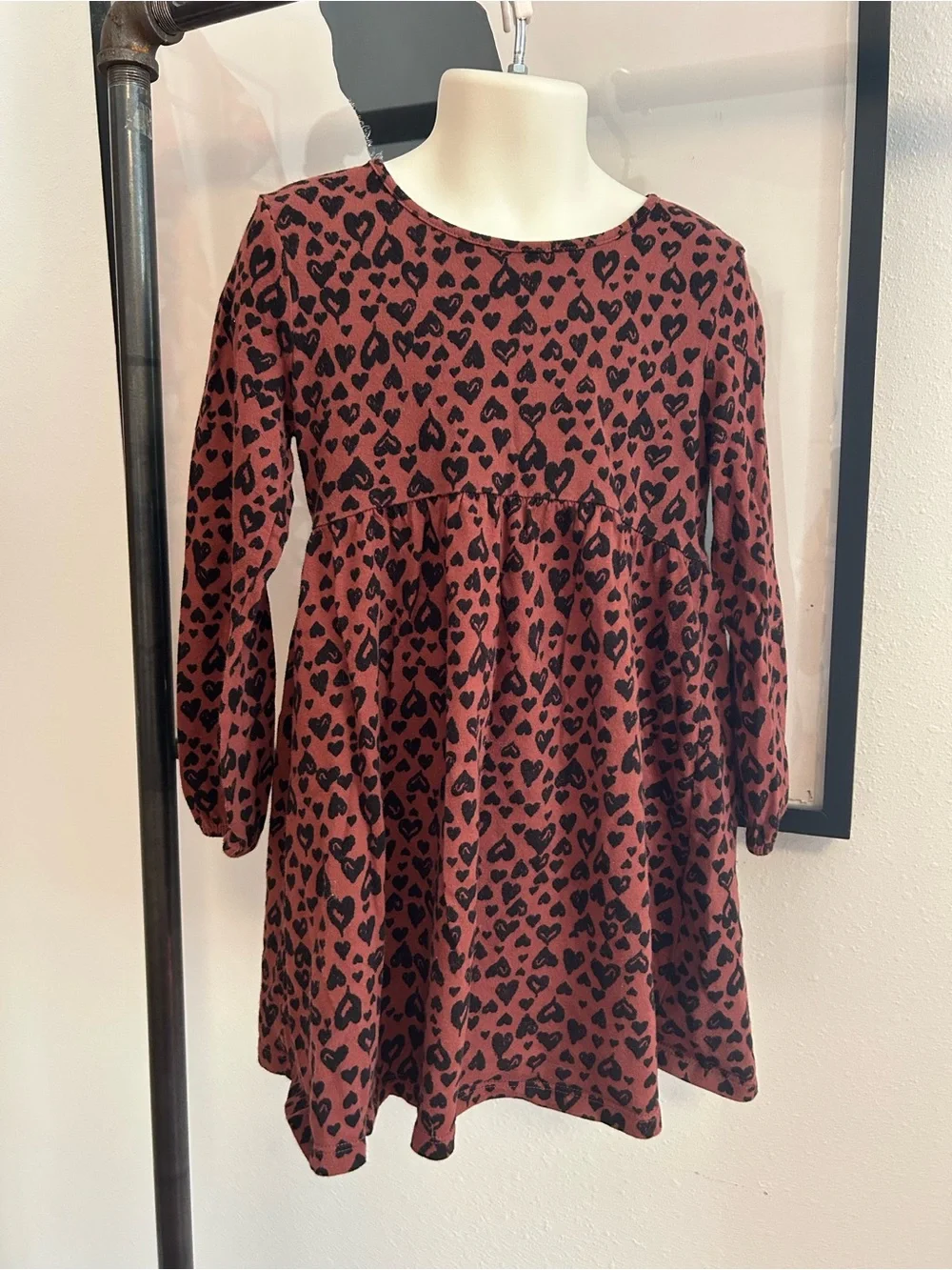 Set of 2 Cotton Empire-Waist Dresses — Heart Print, Size 5T